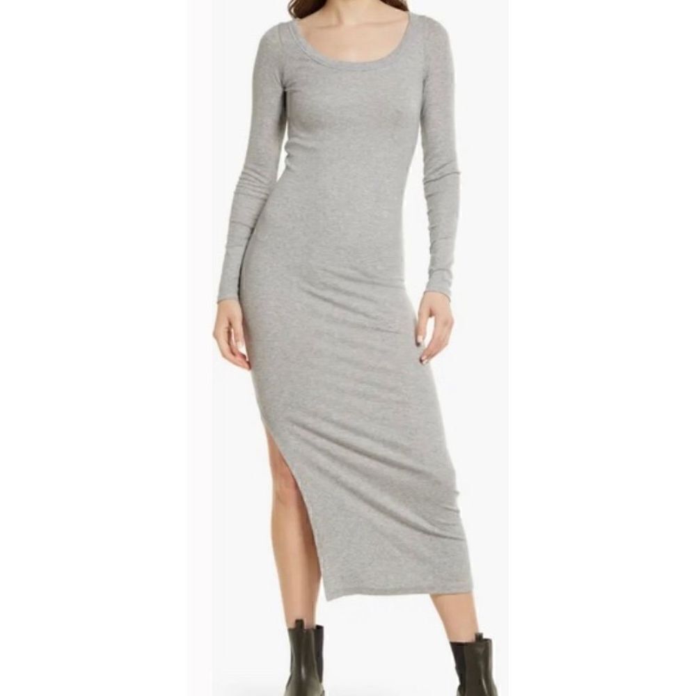 All Saints Rina Grey Long sleeved Midi Dress NWT Size 4